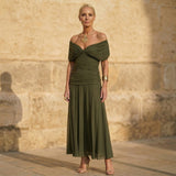 Jade | Elegant Olivengrøn Kjole