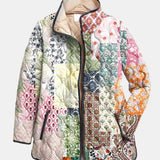 Suri | Casual Blomsterprint Vatteret Jakke