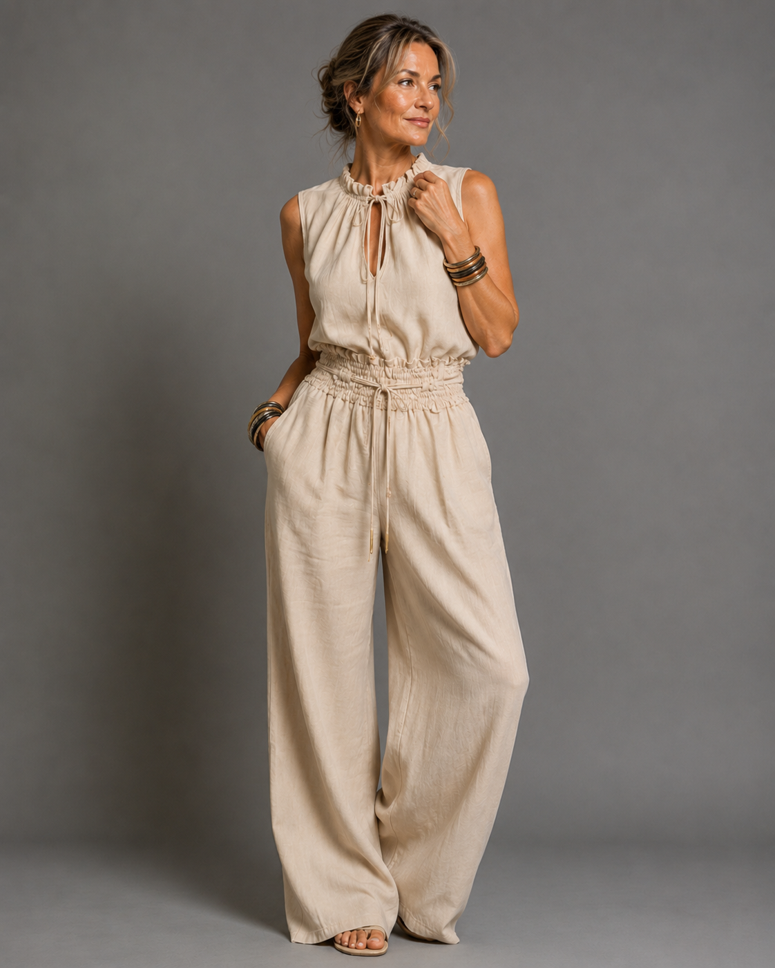Jette Uden Ærmer Jumpsuit Med Bredde Ben