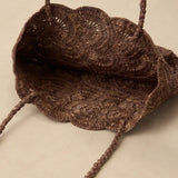 Håndvævet Raffia Blomster Mønster Tote Taske