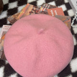 100% Uld Retro Håndstrikket Beret