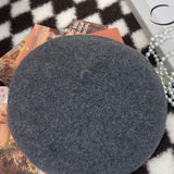 100% Uld Retro Håndstrikket Beret