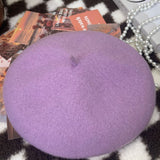 100% Uld Retro Håndstrikket Beret