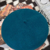 100% Uld Retro Håndstrikket Beret