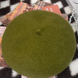 100% Uld Retro Håndstrikket Beret