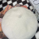 100% Uld Retro Håndstrikket Beret