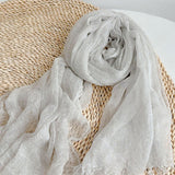 Uld Tencel Solid Ruched Letvægsscarf