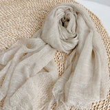 Uld Tencel Solid Ruched Letvægsscarf