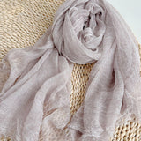 Uld Tencel Solid Ruched Letvægsscarf