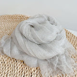 Uld Tencel Solid Ruched Letvægsscarf
