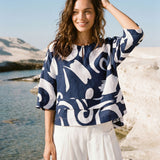Linned Lagdelt Asymmetrisk Top NOREEN