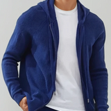 Cashmere Strik Zip Vest - Intens Blå