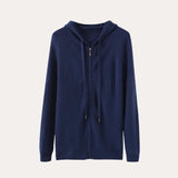 Cashmere Strik Zip Vest - Intens Blå
