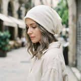 Bomulds- og Linned Slouchy Beanie Letvægts Åndbar Casual Hat