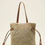 Håndlavet Hæklet Strå Bucket Bag