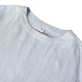 100% Linned Gingham Tjekket Bådkrave 3/4 Lange Ærmer Top AURORA