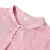 100% Linned Sjals V-Hals Halv Ærme Top JADE