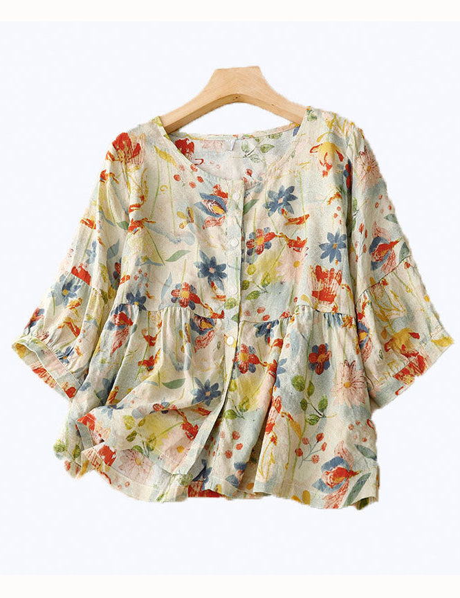 Rune | Stilfuld Blomstret Skjorte med Knapper