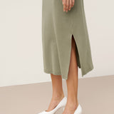 Crossover V-Hals Wrap Stretch Midi Kjole MARNIE