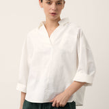 Linned Oversized Fit Pocket Skjorte ELOWEN