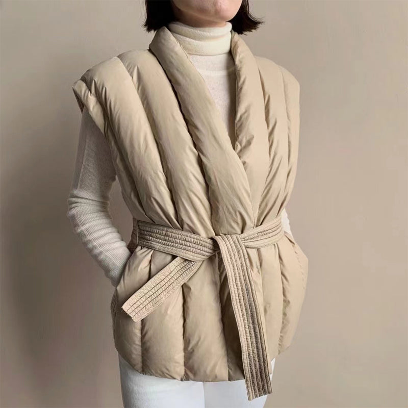 Cherry™ Blød Bælteindpakket Puffer Vest