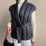 Cherry™ Blød Bælteindpakket Puffer Vest