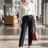 Cotton Elastic Waist Tapered Pants NIKKI