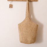 Raffia Straw Bucket Bag Håndvævet Struktureret Skulder Strand Ferie Taske