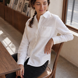 100% Linned Klassisk Skjorte Top SAVANNAH