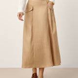 100% Linned Flap Pocket A-Line Skirt IANTHE