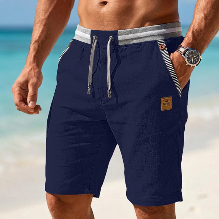 Premium Linned Sommer Shorts til Herre