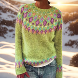 Ilse | Komfortabel strikket trøje med Fair Isle-detalje