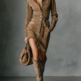 Adeline | Midi Kjole i Suede