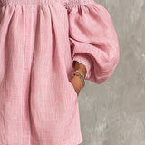 Cosima | Off-Shoulder Lantern-Sleeve A-Line Kjole