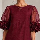 Willa | Blomstret Puff-Ærme Mini Kjole