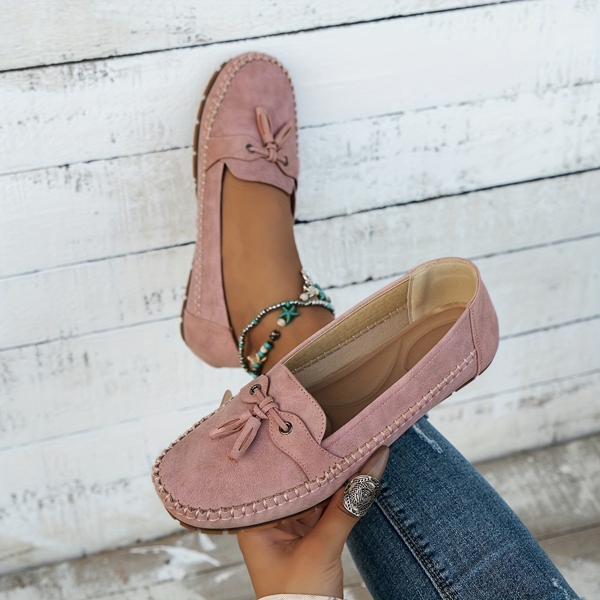 Jade – Klassiske Loafers med Frynse Detalje