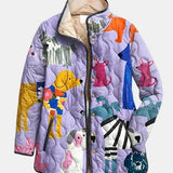 Rhea | Casual Quilted Jacket med Hundemotiv