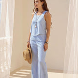 Sæt Sofie | Bukser + Top med Matchende Striber