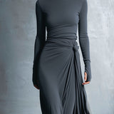 Mildred | Side-Knot Jersey Maxi Kjole