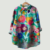 Blomstret damebluse | Glad, let og behagelig