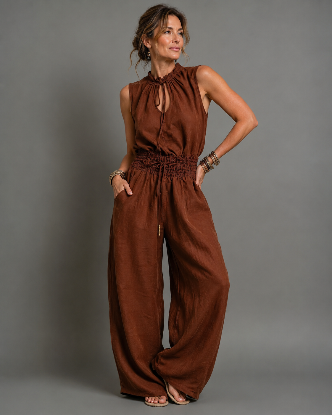 Jette Uden Ærmer Jumpsuit Med Bredde Ben