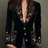 Apolline | Broderede Blomster Blazer Multifarvet