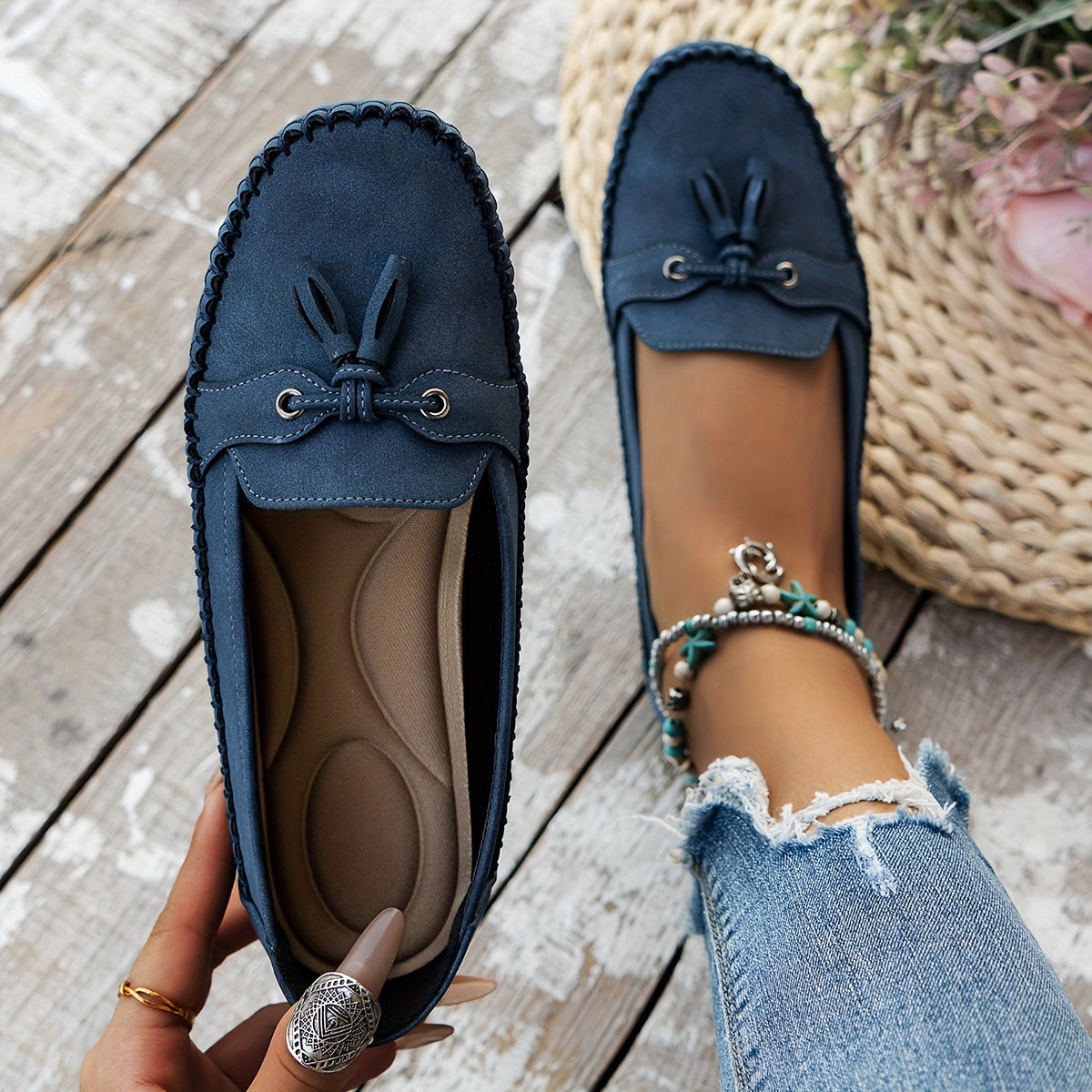 Jade – Klassiske Loafers med Frynse Detalje