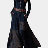 Elegant Lang Vintage Ternet Marlis Kjole