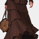 Hinda Midi Retro Ruffled Dress