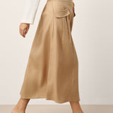 100% Linned Flap Pocket A-Line Skirt IANTHE