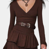 Hinda Midi Retro Ruffled Dress