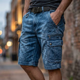 Elias | Funktionel Denim Cargo Shorts