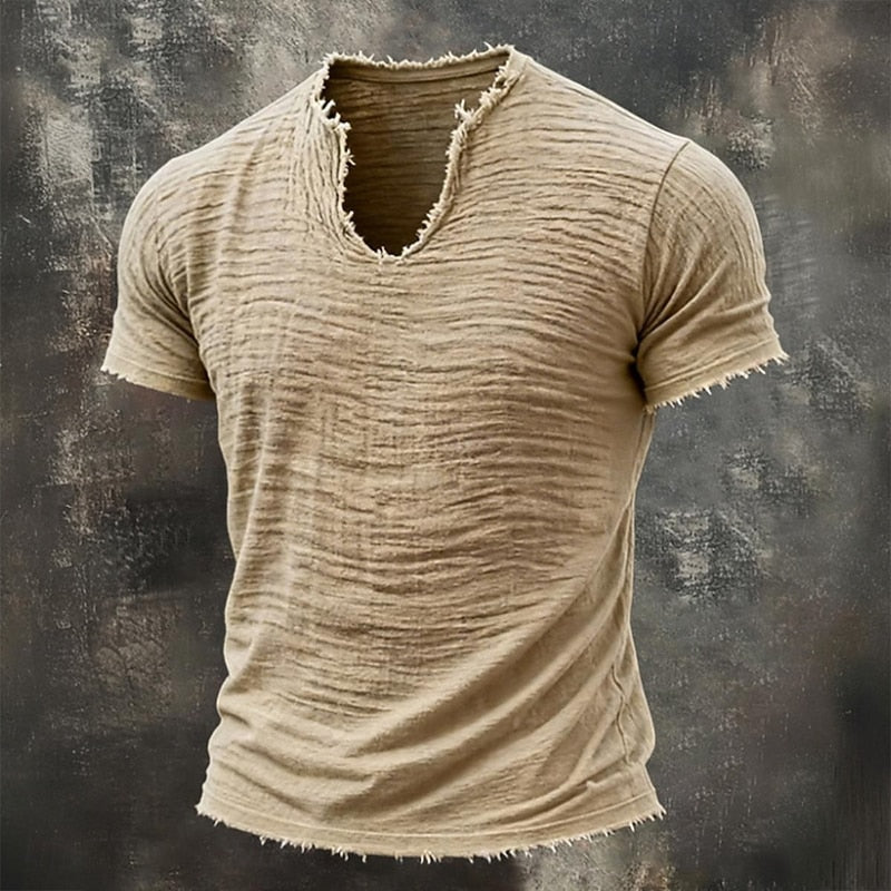 Vintage V-Hals T-Shirt | Høj Komfort