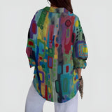 Hanna™ bluse med geometrisk mønster